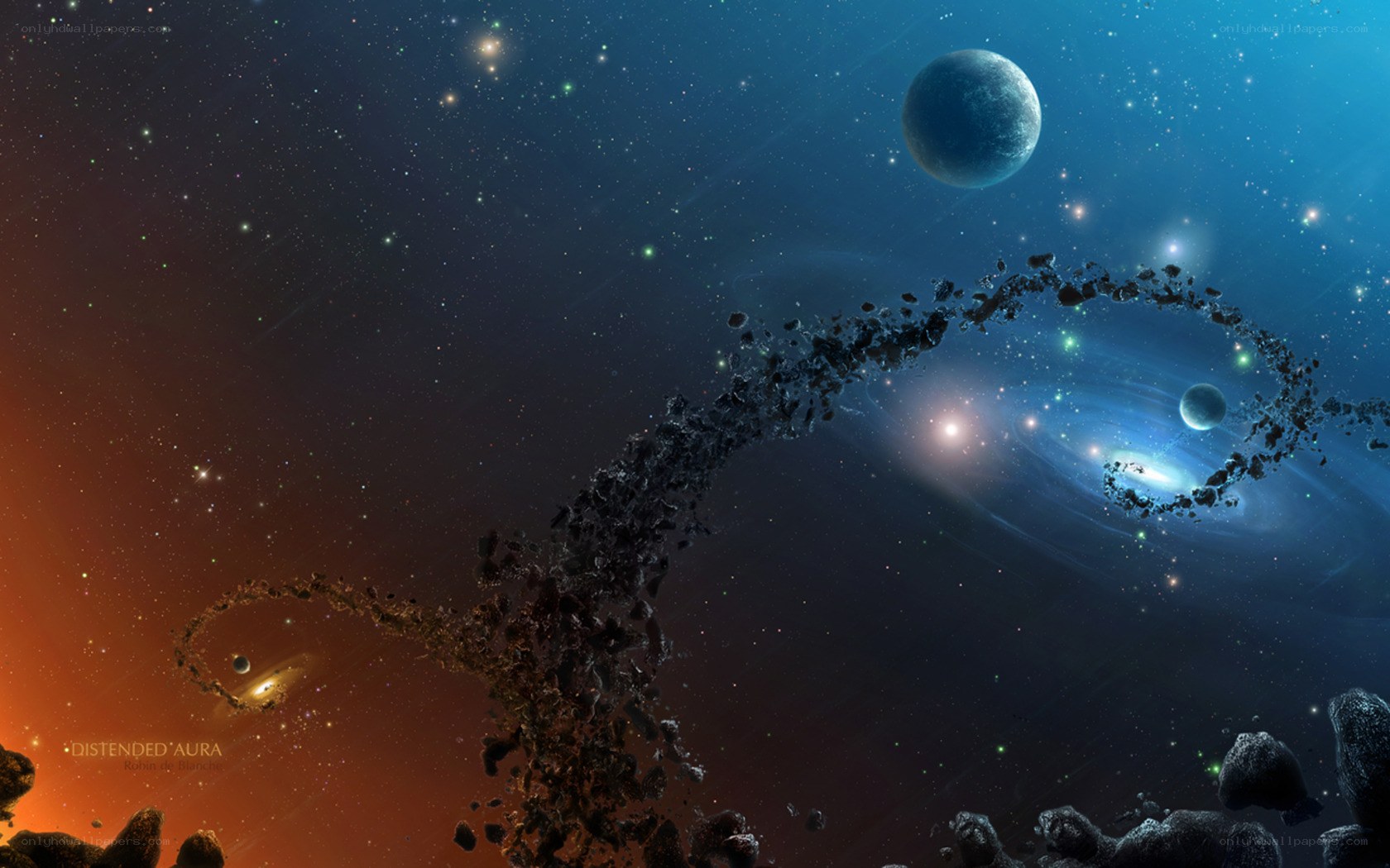 Cosmic debris field in space