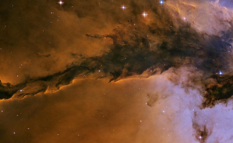 Cosmic Dust Cloud — Brown, Dramatic, Night, Photograph, Stars