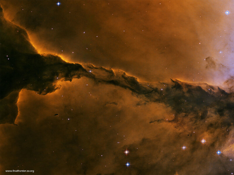 Cosmic Dust Cloud — Orange, Dramatic, Night