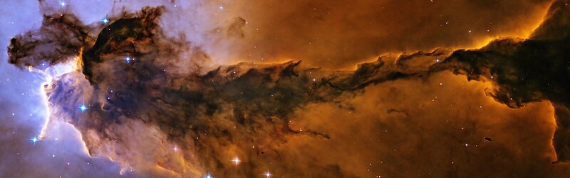 Cosmic Dust Cloud — Orange, Dramatic, Photograph, Stars, Gas, Nebula, Blue