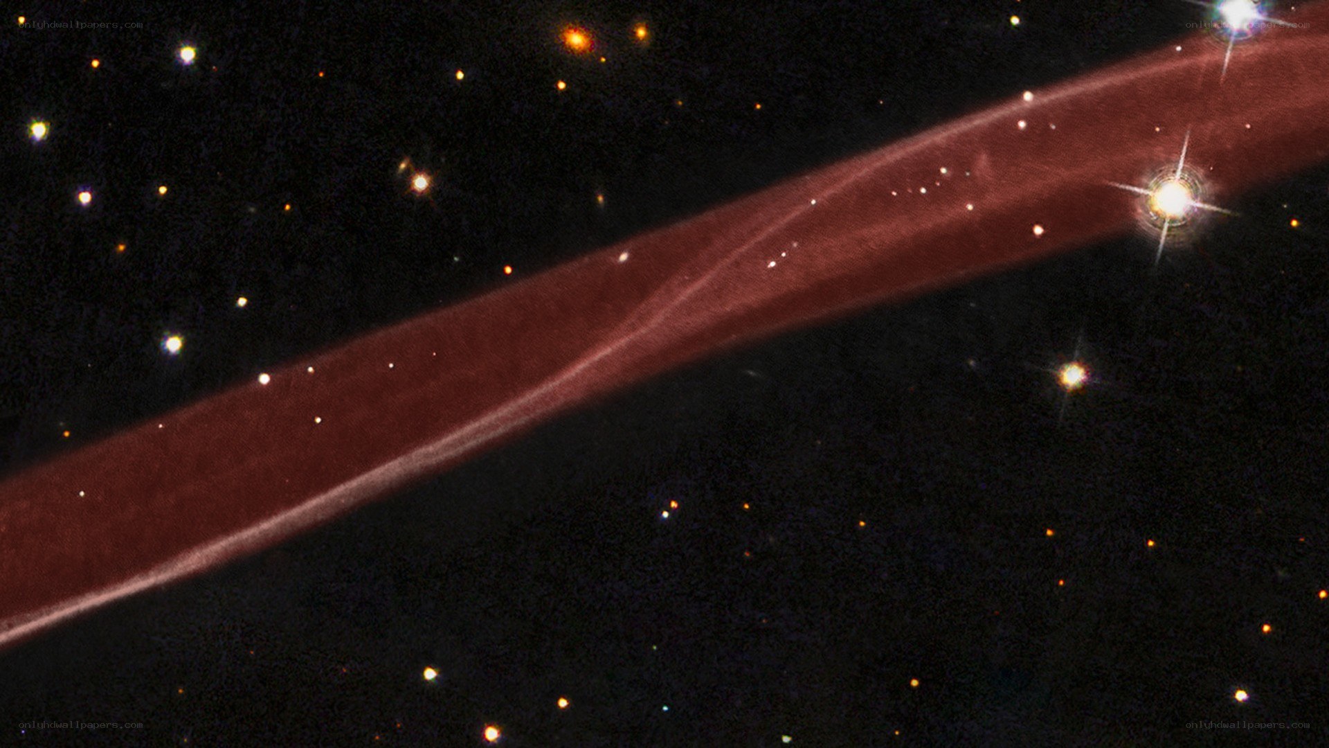 Cosmic dust lane in space