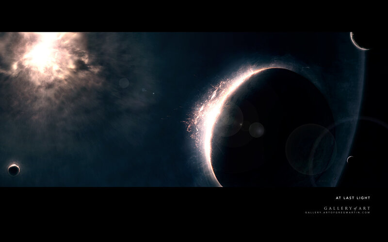 Cosmic eclipse scene