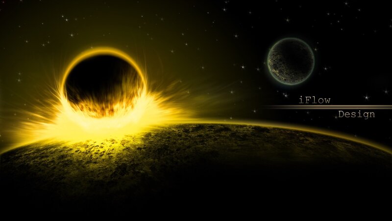 cosmic eclipse scene