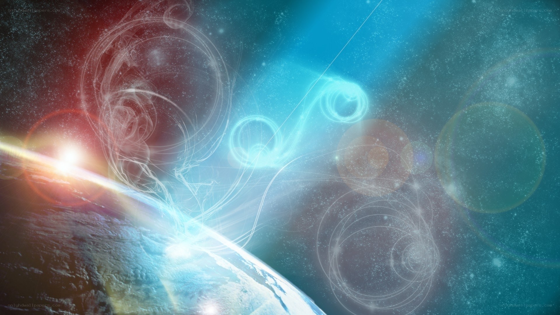 cosmic energy over earth