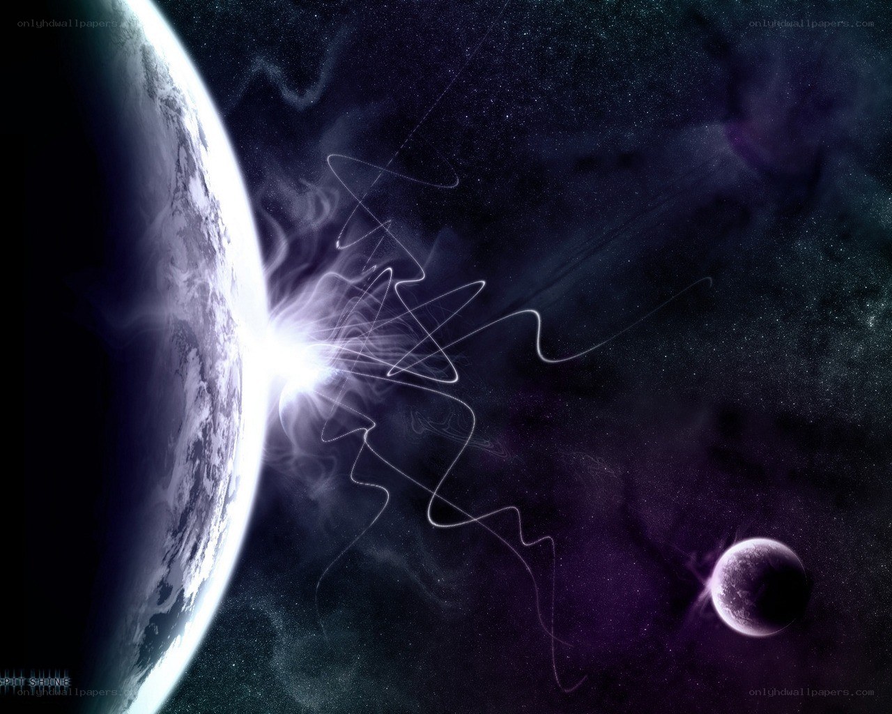 Cosmic energy over planet
