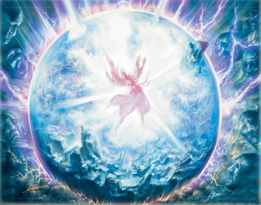 Cosmic energy sphere with figure