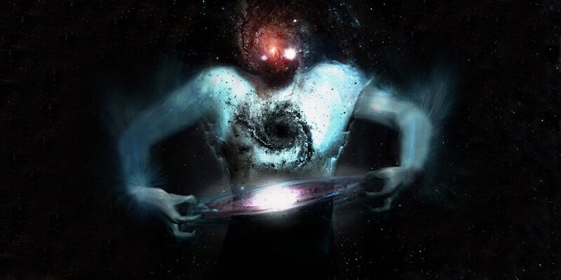 Cosmic Entity Holding Galaxy