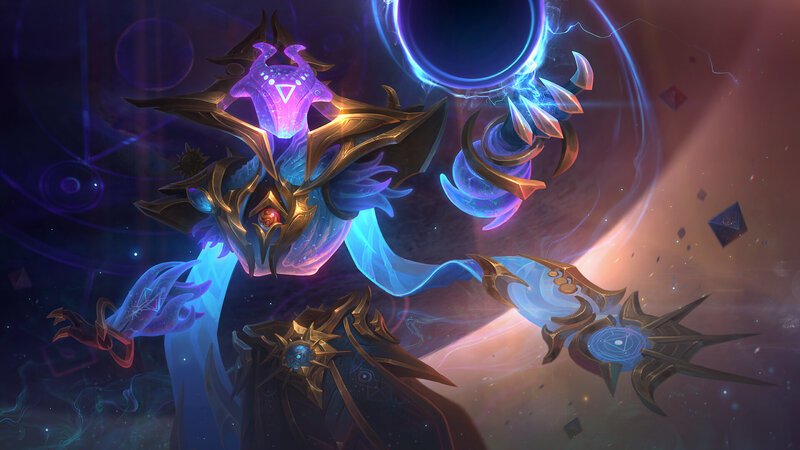 Cosmic Entity with Glowing Staff