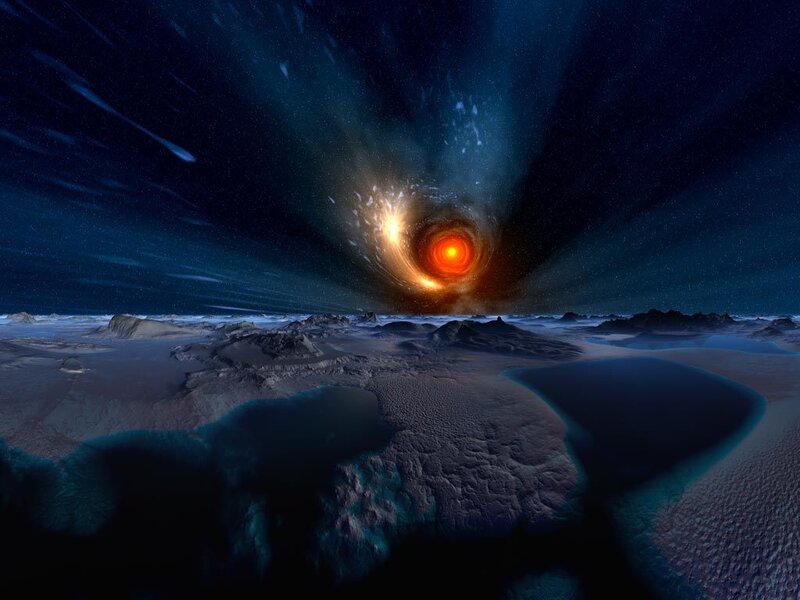 Cosmic event on alien planet