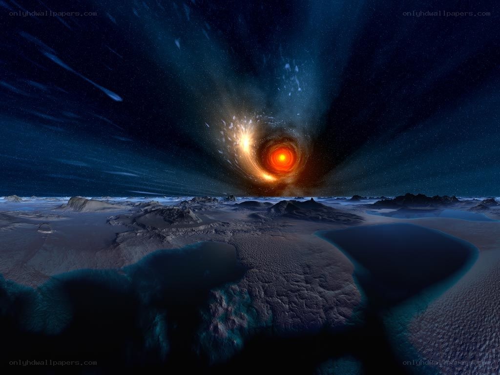 Cosmic event on alien planet
