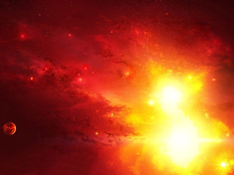 Cosmic explosion in deep space
