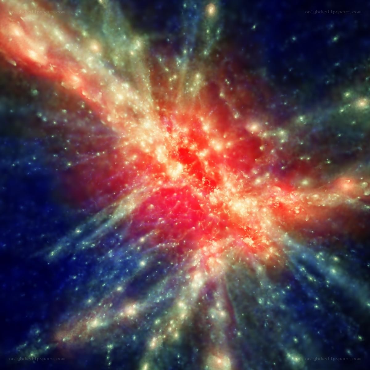 Cosmic explosion in deep space