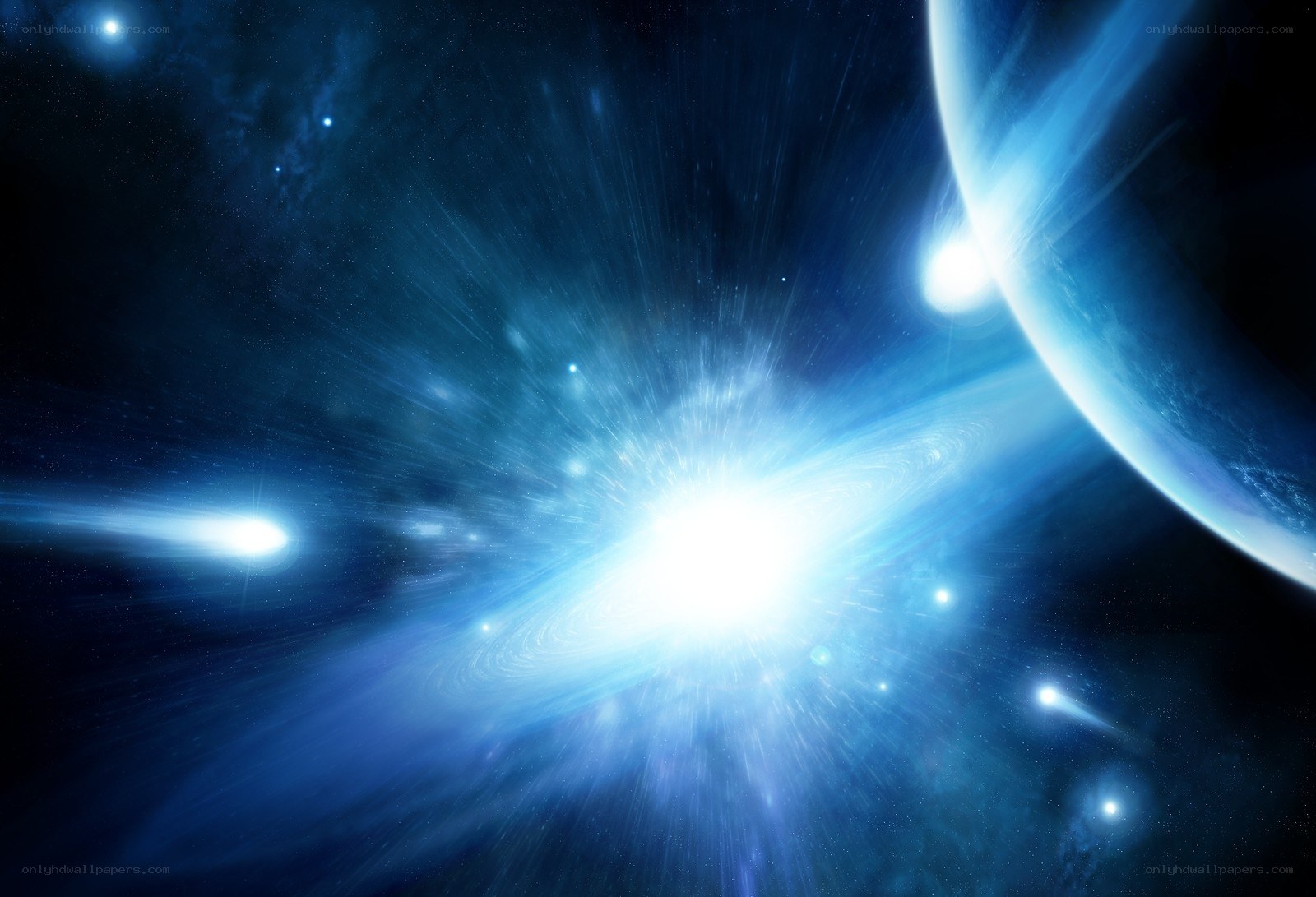 Cosmic explosion in deep space