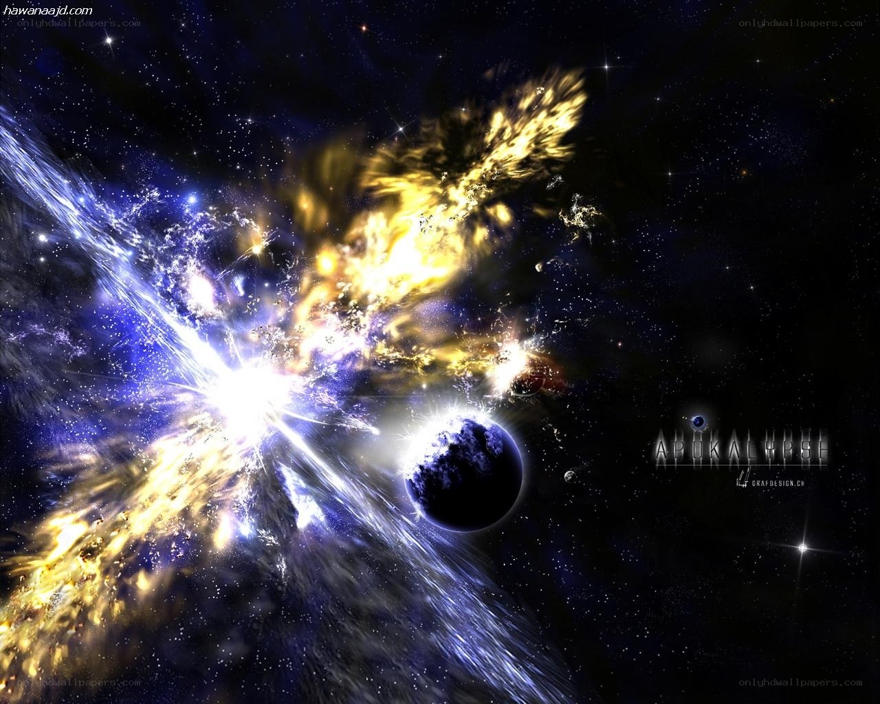 Cosmic explosion in space