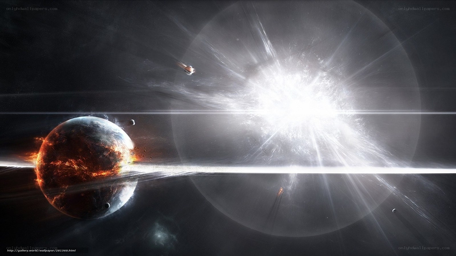 Cosmic explosion in space
