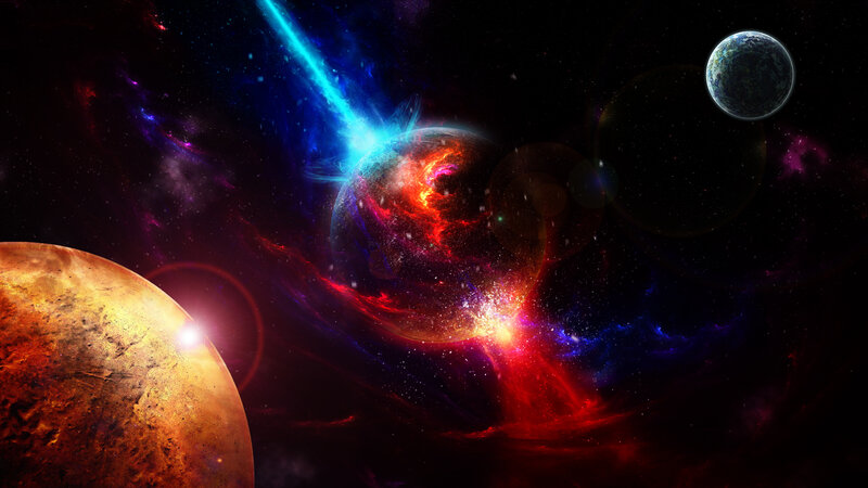 Cosmic explosion in space