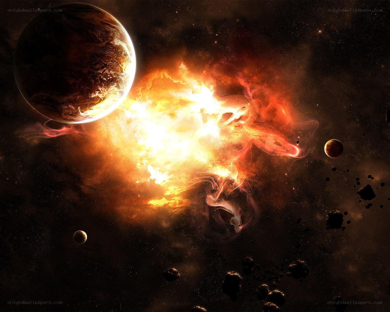 Cosmic explosion in space