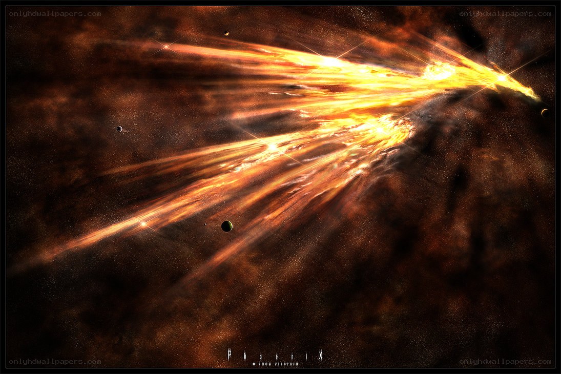 Cosmic explosion in space
