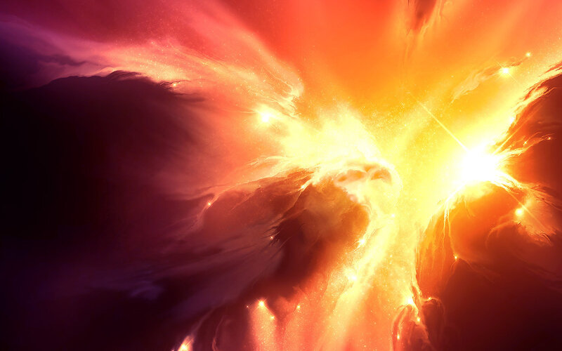 Cosmic explosion in space