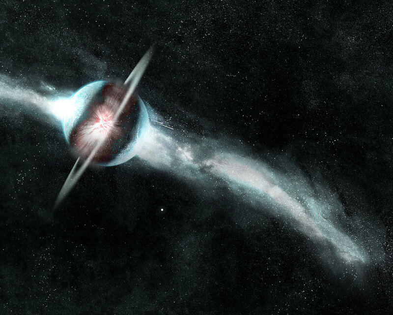 Cosmic explosion in space