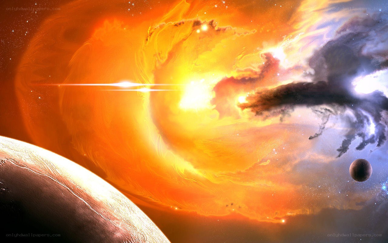 Cosmic explosion in space