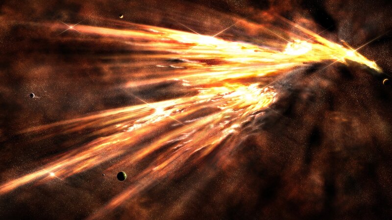 Cosmic explosion in space