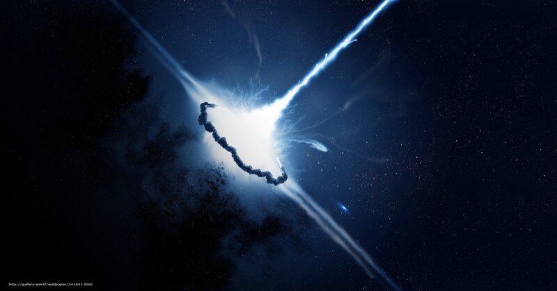 Cosmic Explosion in Space — Blue, Dramatic, Night, Digital Art, Stars