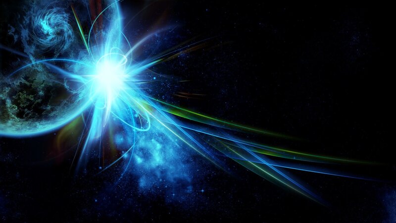 Cosmic Explosion in Space — Blue, Dramatic, Night, Digital Art