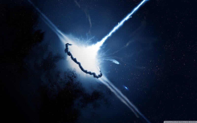 Cosmic Explosion in Space — Blue, Dramatic