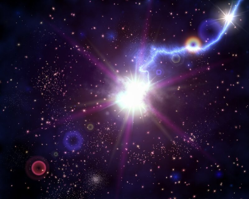 Cosmic Explosion in Space — Purple, Dramatic, Night