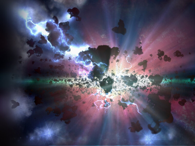 Cosmic Explosion in Space — Purple