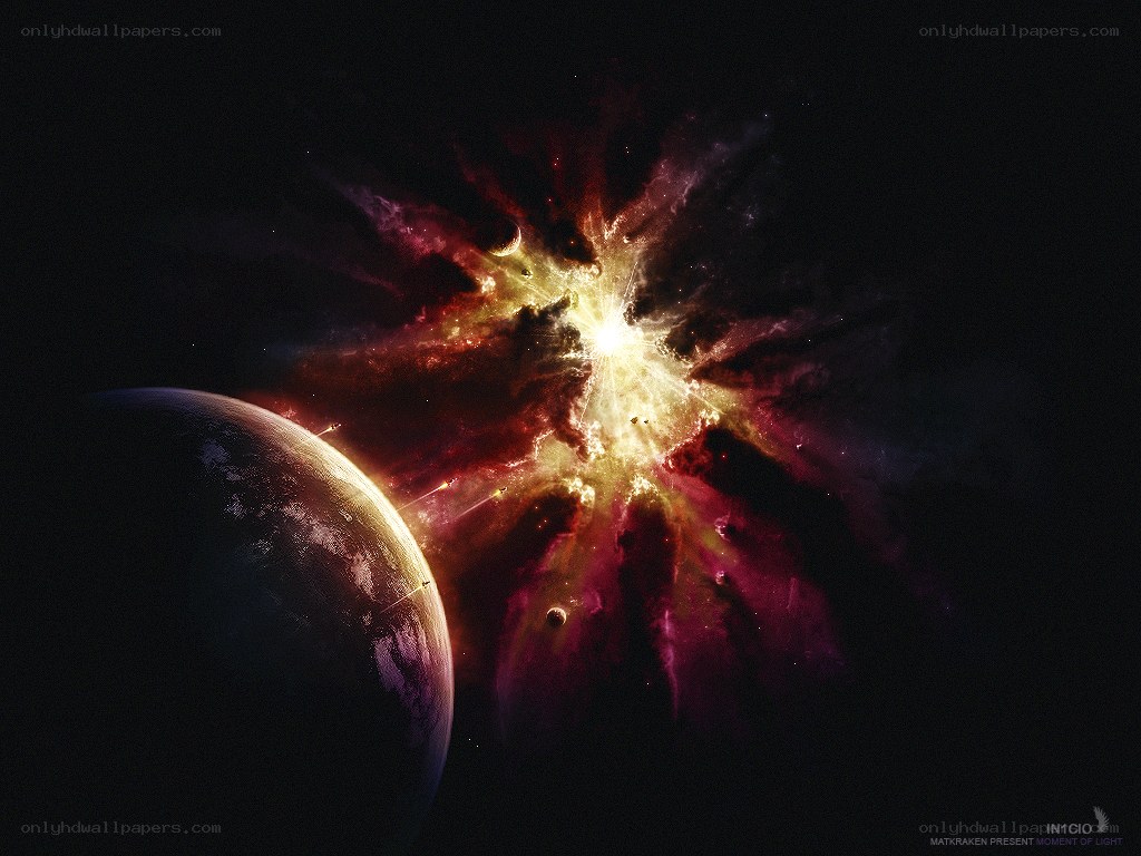 Cosmic explosion near planet