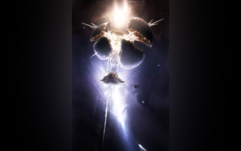 Cosmic explosion of a monolith