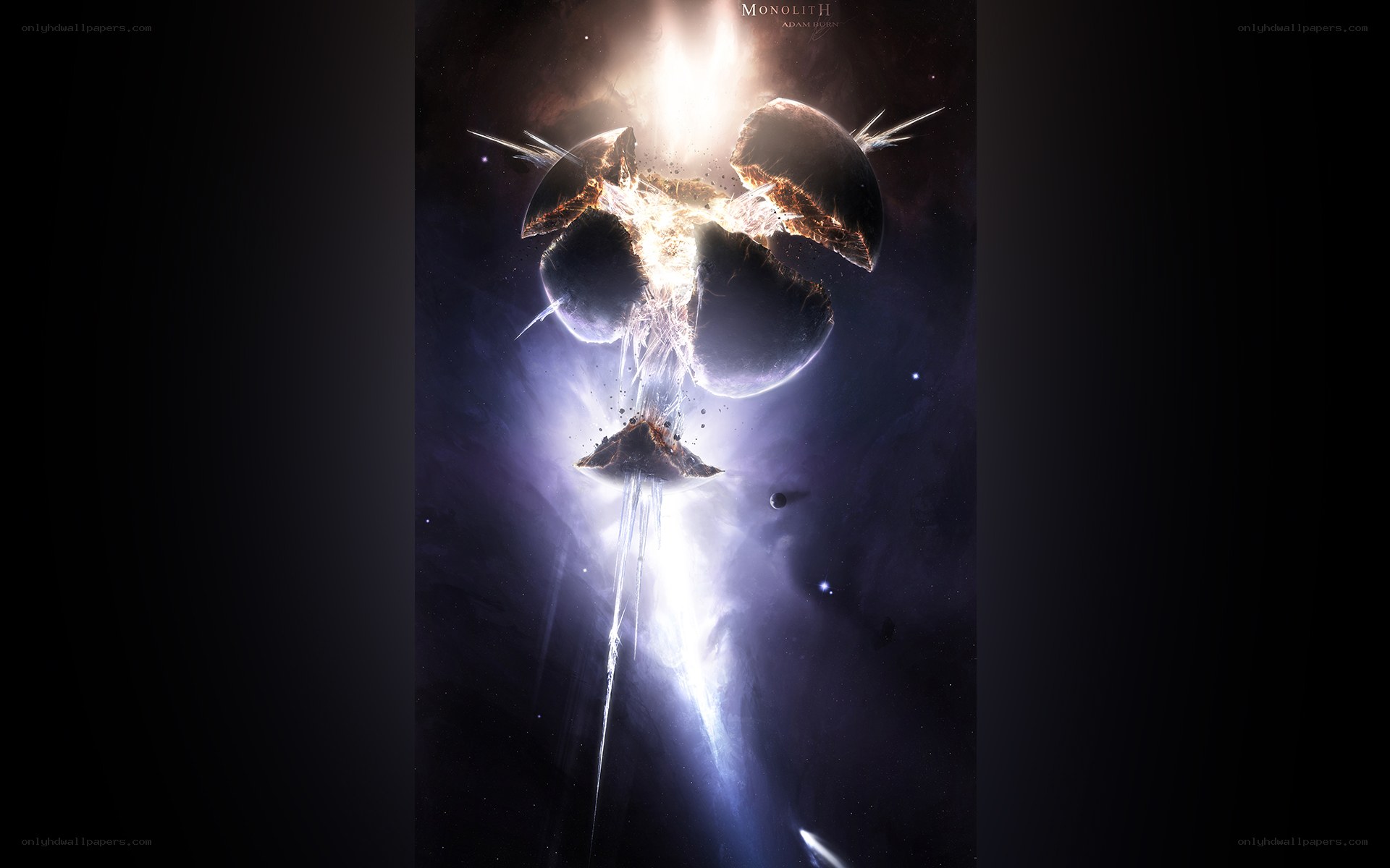Cosmic explosion of a monolith