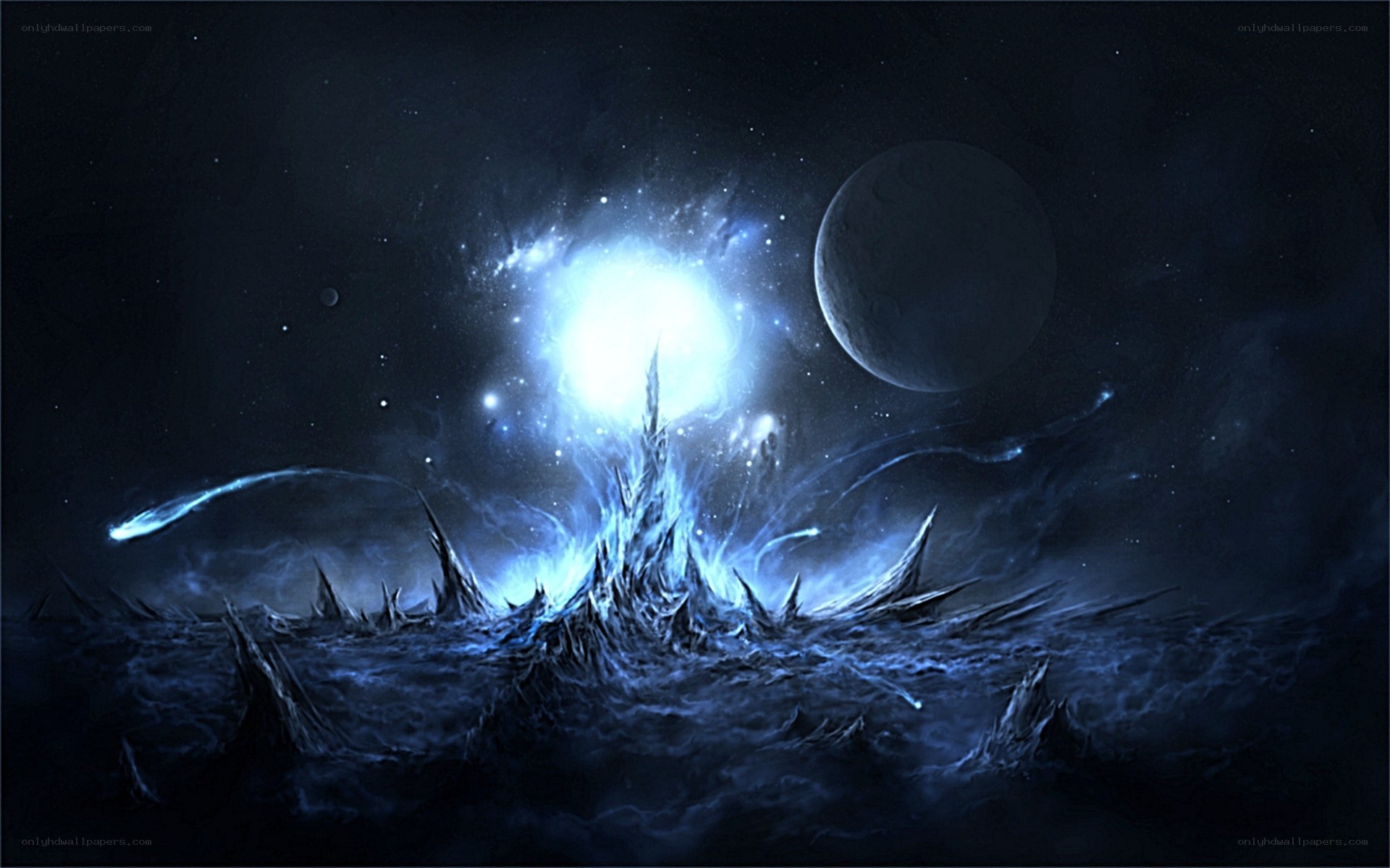 cosmic explosion on alien planet