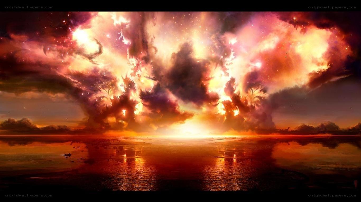 Cosmic Explosion Over Water