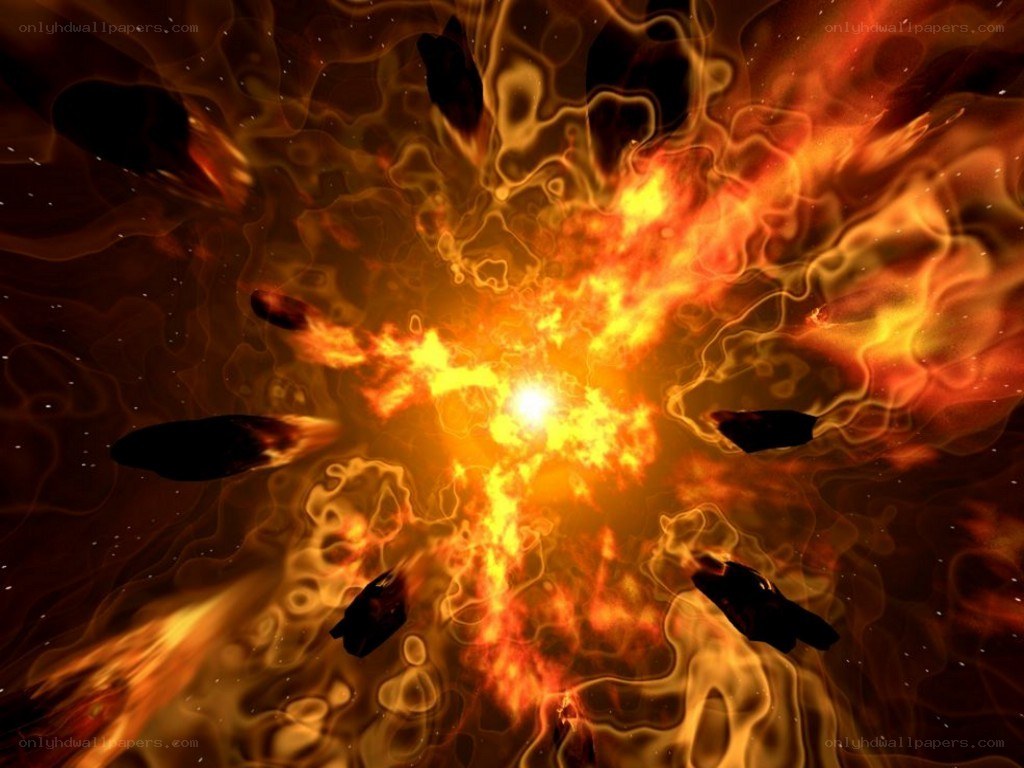 Cosmic explosion with asteroids