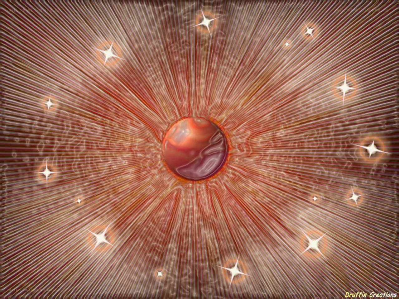 Cosmic explosion with central planet