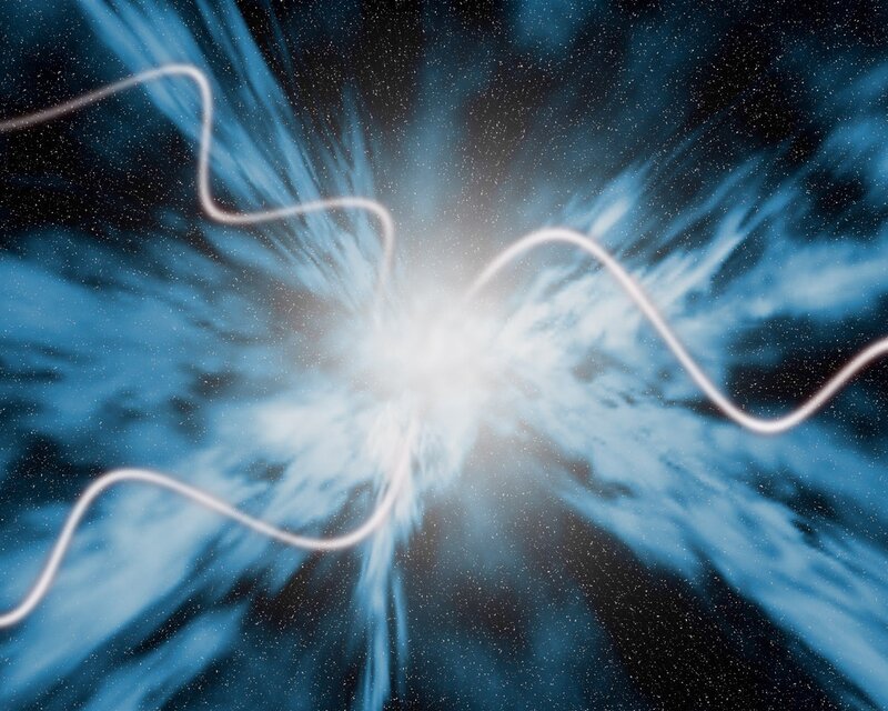 Cosmic explosion with energy beams