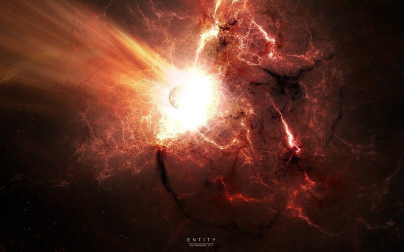 Cosmic explosion with entity