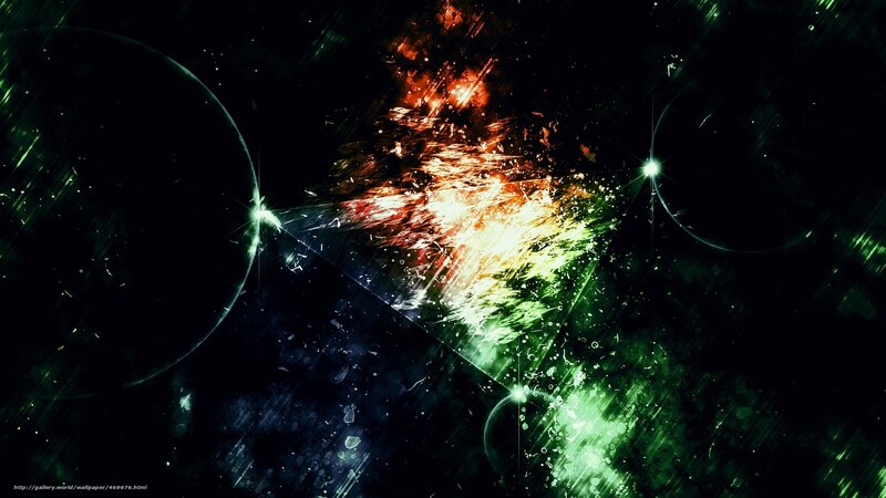 Cosmic explosion with green light