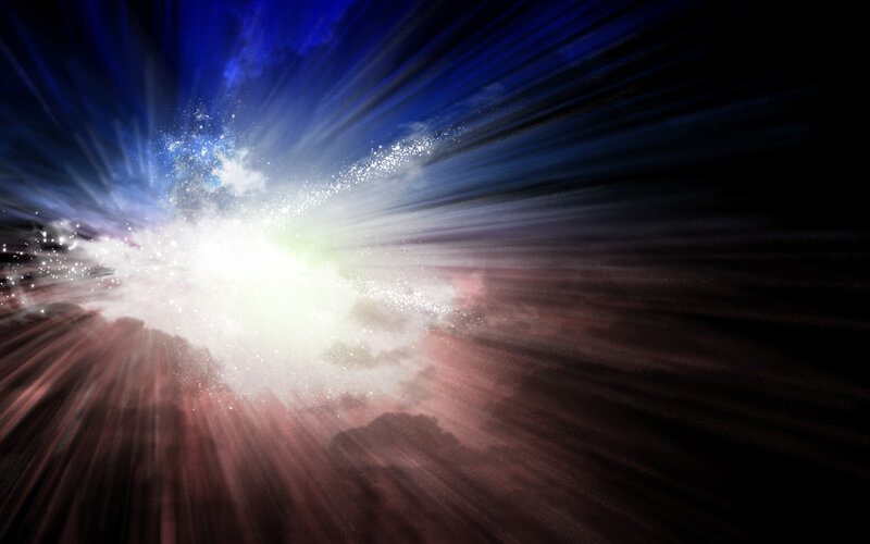 Cosmic explosion with light rays
