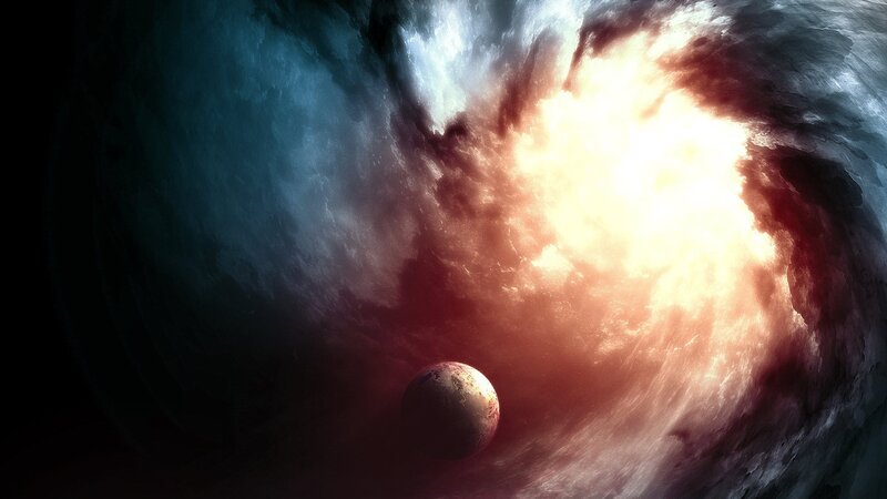 Cosmic explosion with planet