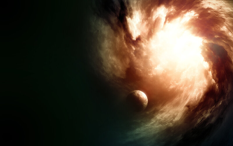 Cosmic explosion with planet