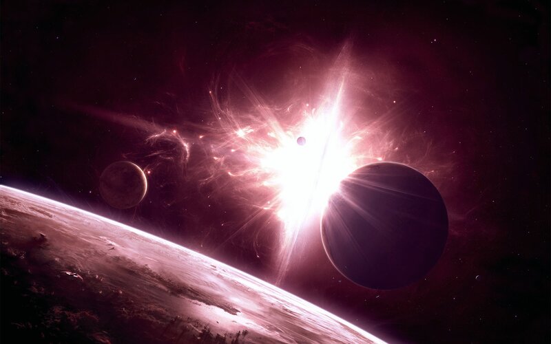 Cosmic explosion with planets