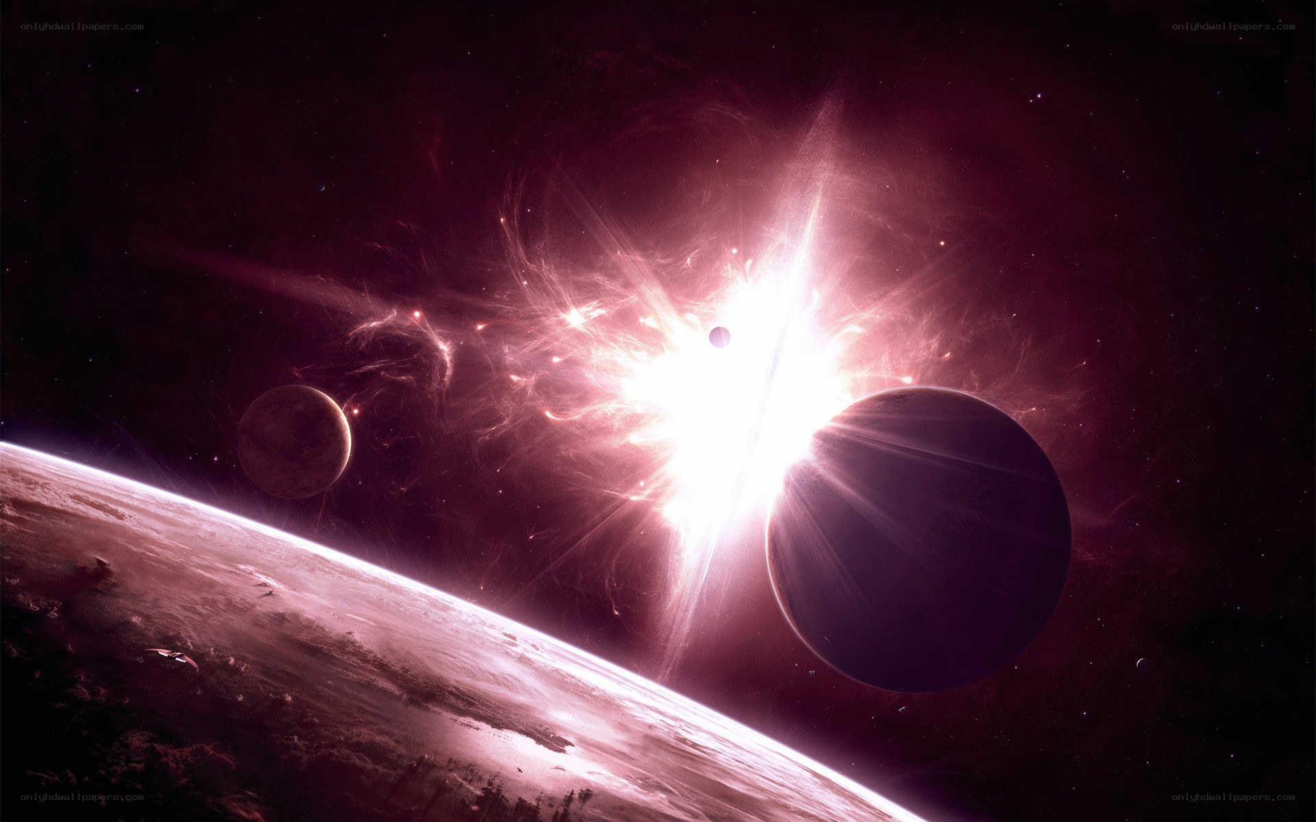Cosmic explosion with planets