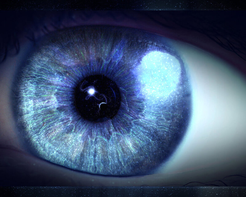 cosmic eye with galaxy