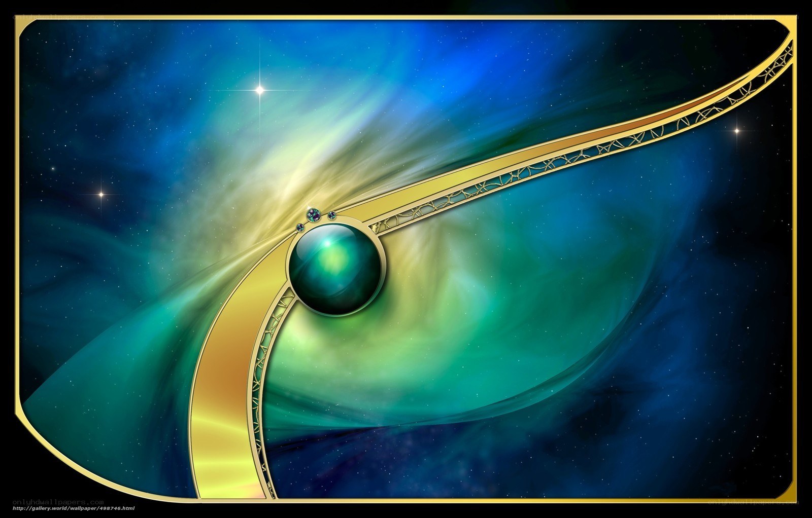 Cosmic Eye with Golden Frame