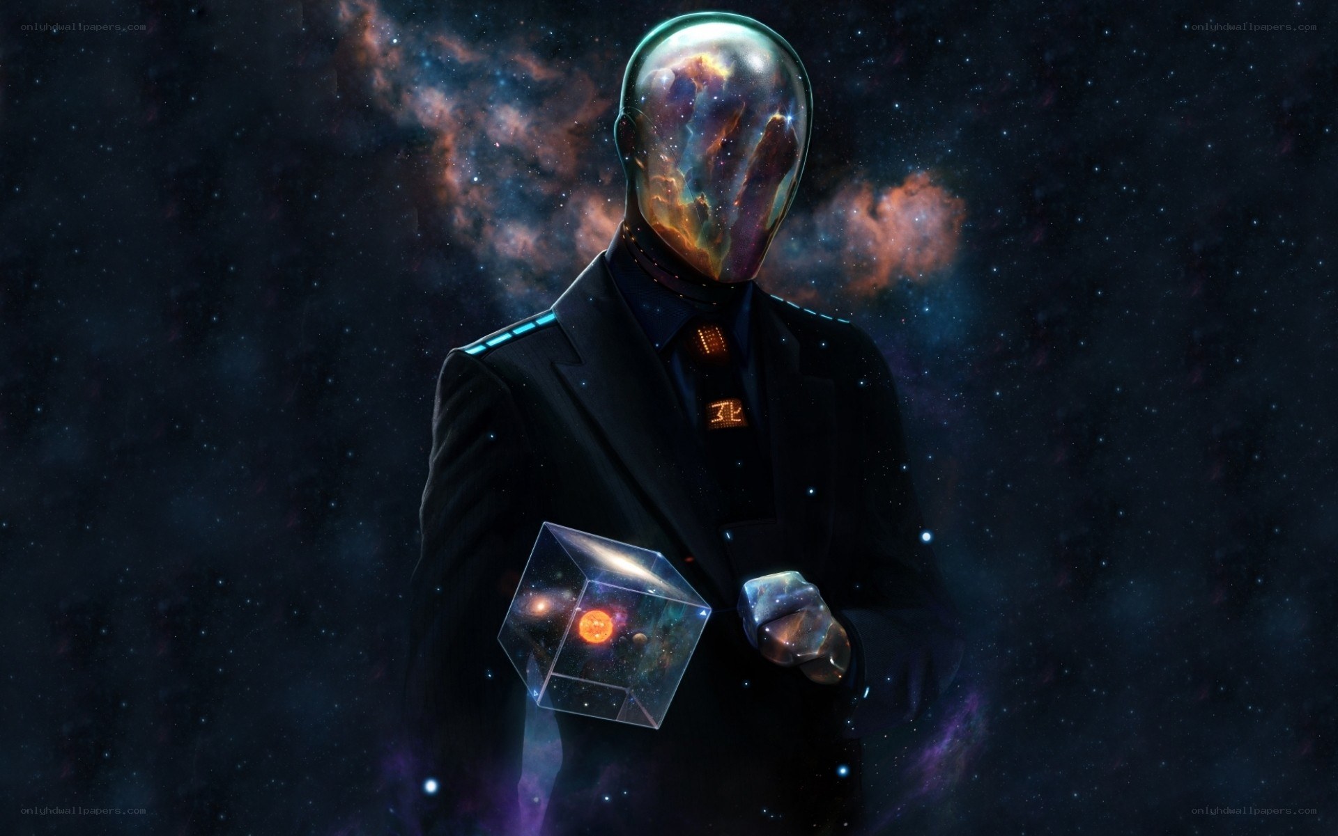 cosmic figure in a suit