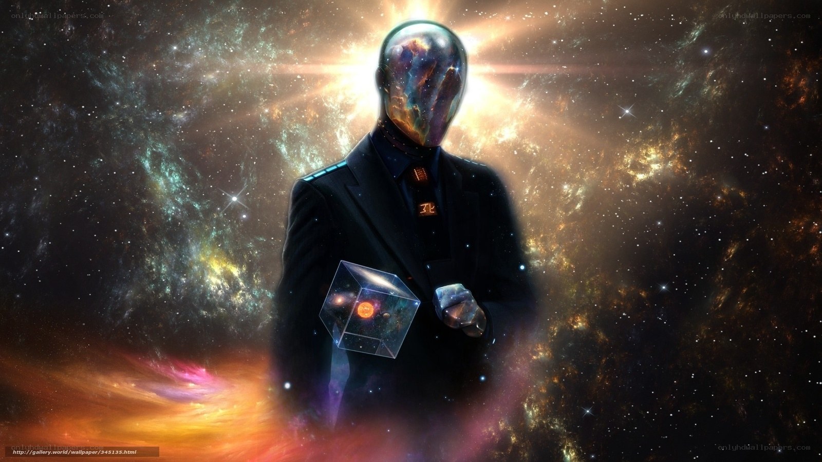 cosmic figure in a suit